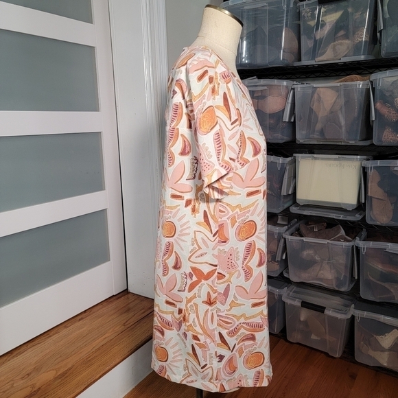 Entro Shift Dress Abstract print pastel earth tone neutrals Size Small - Picture 6 of 16